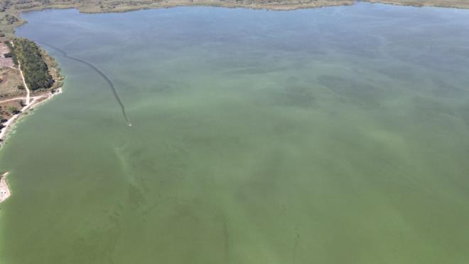 stanbul ile Ankara arasnda ulamn saland D-100 kara yolu ve Anadolu Otoyolu gzergahnda bulunan, her yl binlerce gmen kuun urak yeri Yeniaa Gl'nn rengi yeile dnd.
