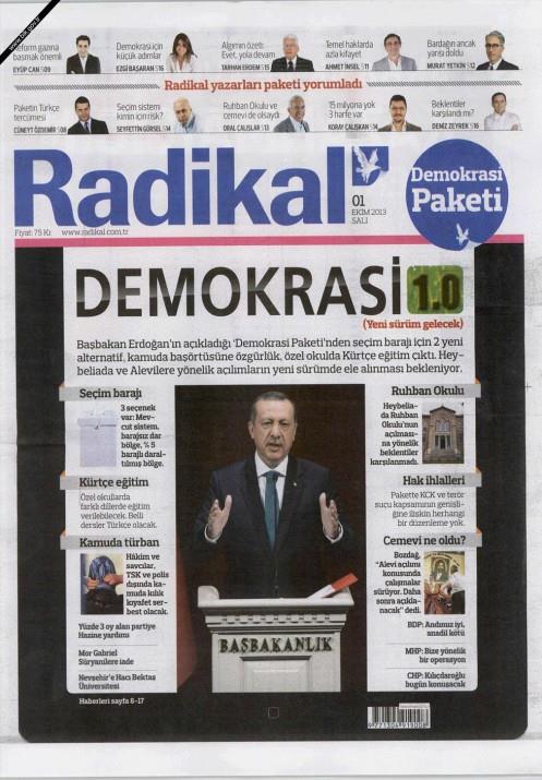 Gazetelerin demokratikleme paketi manetleri