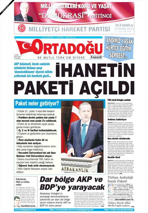 Gazetelerin demokratikleme paketi manetleri