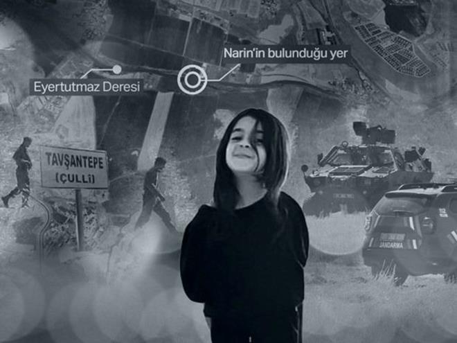 Merkez Balar ilesinin Tavantepe Mahallesi'nde 21 Austos'ta kaybolan ve 8 Eyll'de Eertutmaz Deresi'nde cansz bedenine ulalan Narin Gran'n ldrlmesine ilikin Diyarbakr Cumhuriyet Basavclnca yrtlen soruturma sryor.