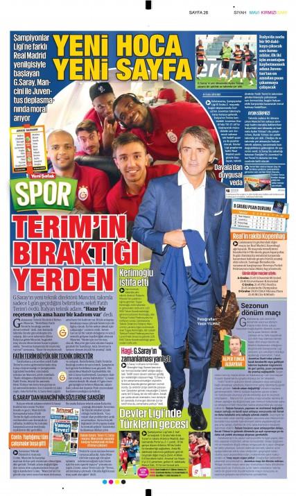 Gazete man�etlerinde Galatasaray