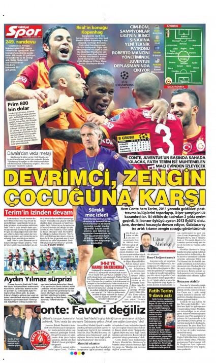 Gazete man�etlerinde Galatasaray