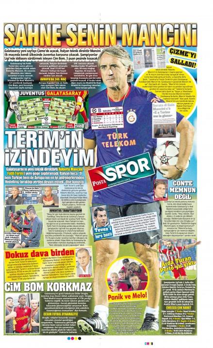 Gazete man�etlerinde Galatasaray