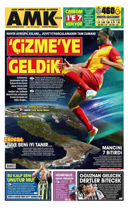 Gazete man�etlerinde Galatasaray