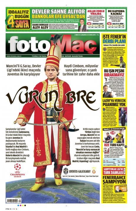 Gazete man�etlerinde Galatasaray