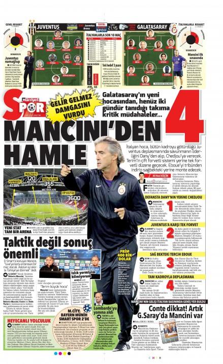 Gazete man�etlerinde Galatasaray