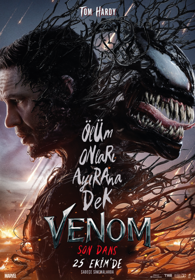 Venom: Son Dans, 25 Ekim 2024 | Venom: Son Dans, artk kendi dnyalar tarafndan aranan birer kaak olan, tek vcutta yaamaya alm Eddie Brock ile Venom?un hikayesini konu ediyor.