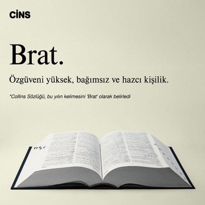 ngiliz arkc Charli XCX ile zdeleen 'brat' kelimesinin 2024 ylnn kelimesi olarak seildiini syleyen Collins Szl, 'brat' kelimesini "kendine gvenen, bamsz ve hazc bir tavrla hareket eden" biri olarak tanmlad.