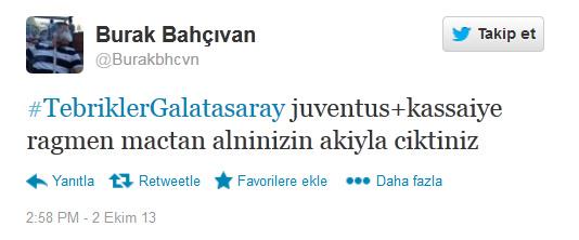 Galatasaray deplasmanda talyan devi Juventus ile 2-2 berabere kald. Matan sonra Twitter'da ma ile ilgili ilgin yorumlar geldi.
