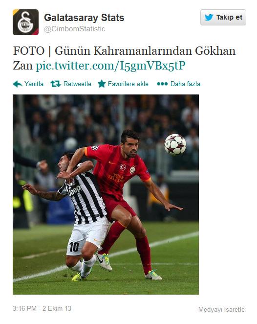 Galatasaray deplasmanda talyan devi Juventus ile 2-2 berabere kald. Matan sonra Twitter'da ma ile ilgili ilgin yorumlar geldi.