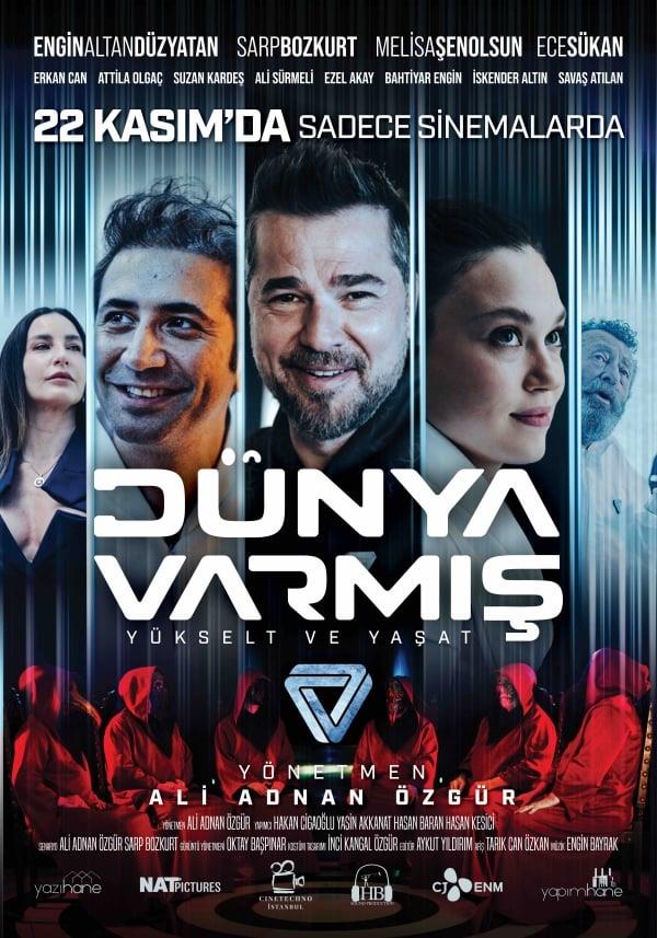 "Dnya Varm"    Engin Altan Dzyatan'n barolnde oynad "Dnya Varm", dnyann sonunu getirecek byk bir salgndan kurtulmak isteyen bir grup seilmi insann, sndklar otelde balarndan geen ilgin olaylar konu ediniyor.    Ynetmen koltuunda Ali Adnan zgr'n oturduu filmde, Sarp Bozkurt, Melisa enolsun, Ece Skan, Attila Olga, Erkan Can, Suzan Karde, Ali Srmeli, Ezel Akay ve Bahtiyar Engin rol ald.