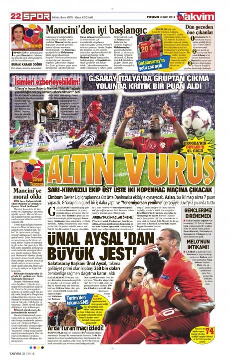 Gazetelerin spor manetleri