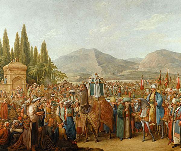 Padiahlar, fiziksel olarak hacca gitmeseler de salarn berberbana zenle kestirip, kesilen salar gm leenlerde ykyorlard.