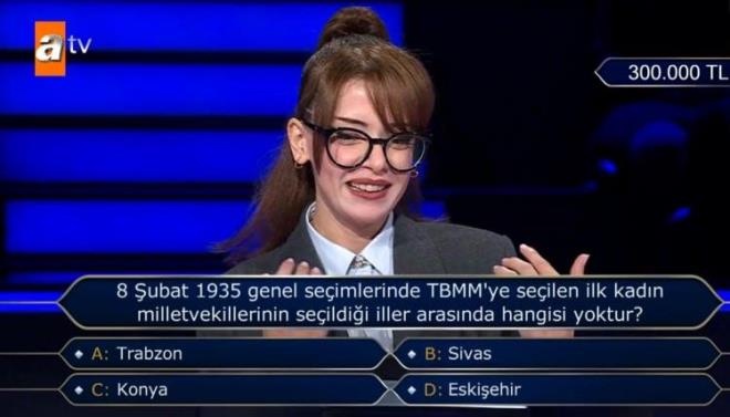 Hzla byk dle adm adm yaklaan yarmac, 300 bin TL deerindeki 10'uncu soruya ulamay baard.