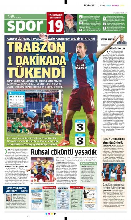 Gazetelerin spor manetleri