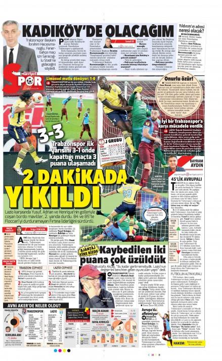 Gazetelerin spor manetleri