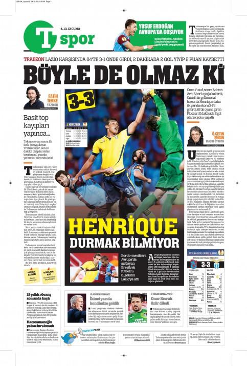 Gazetelerin spor manetleri