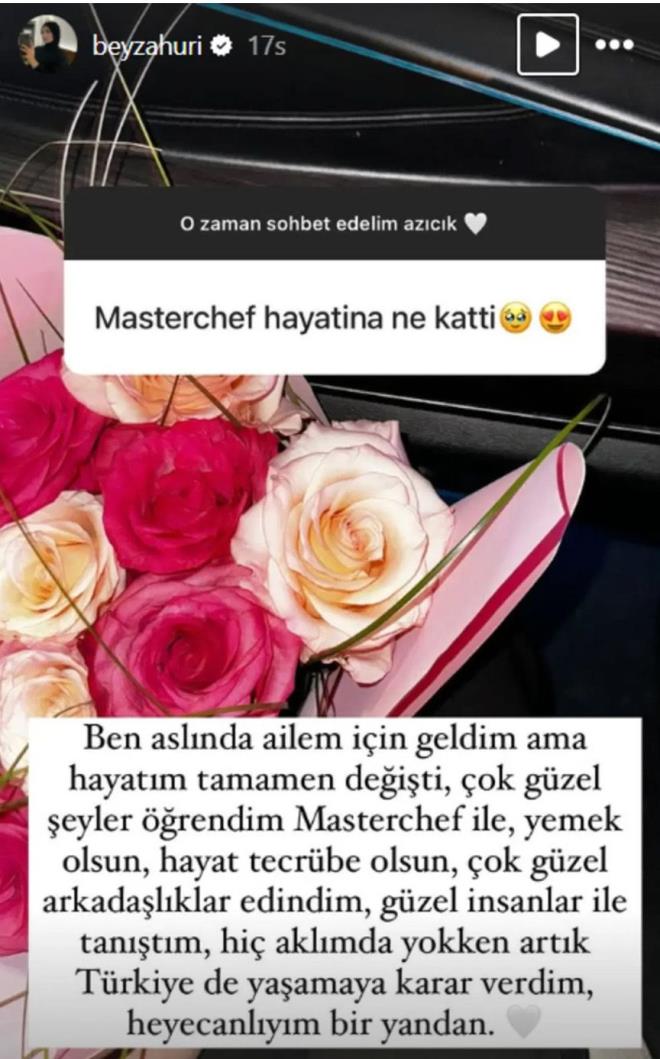 Artk Trkiye'de yaayacak<p>  MasterChef ile yemek olsun, hayat tecrbesi olsun, ok gzel arkadalklar edindim. Gzel insanlar ile tantm. Hi aklmda yokken artk Trkiye'de yaamaya karar verdim. Heyecanlym bir yandan? dedi.