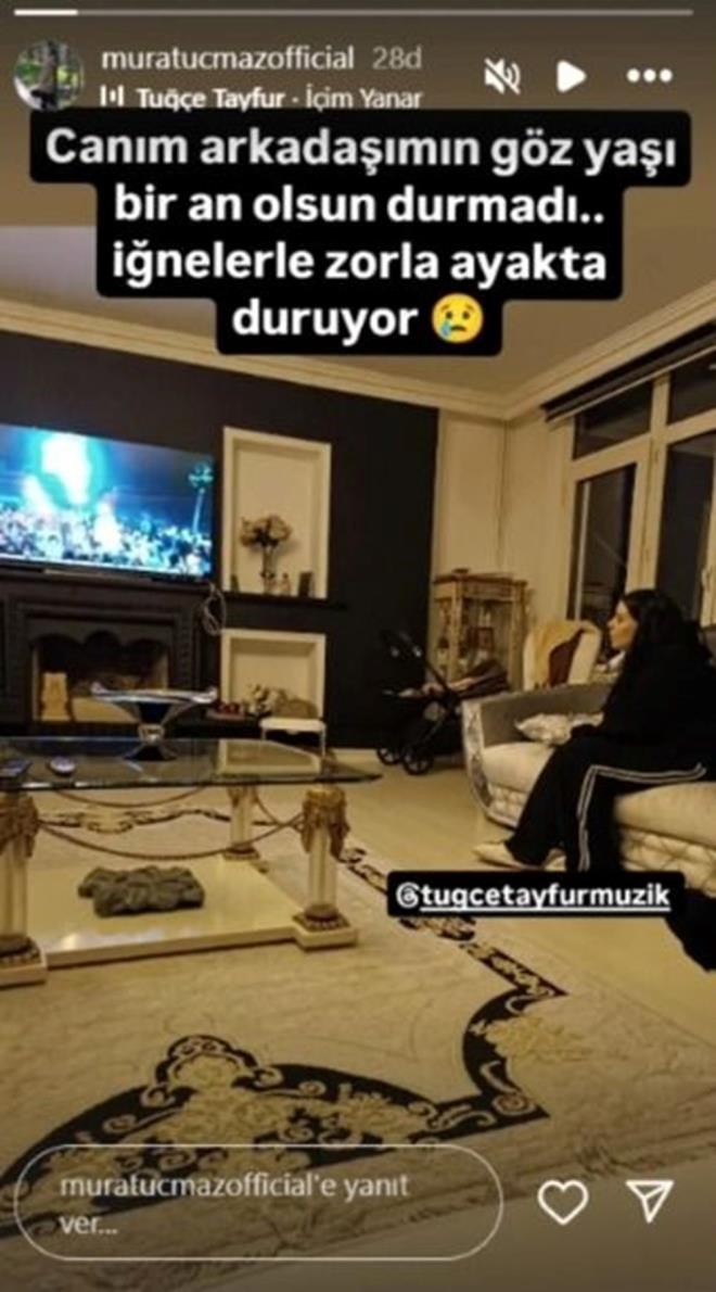 "NELERLE AYAKTA DURUYOR"    te yandan Ferdi Tayfur'un vefat sonras sessizlie gmlen Tue Tayfur'un baba acsn yakn arkada Murat Umaz, "Canm arkadamn gzyalar bir an olsun dinmedi. nelerle zor ayakta duruyor" notuyla sosyal medya hesabndan paylamt.