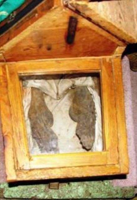 Halk dilinde 'Aya Yank Sultan' olarak bilinen trbede rmemi bedeninin ayak ksm camekan iinde tehir ediliyor.