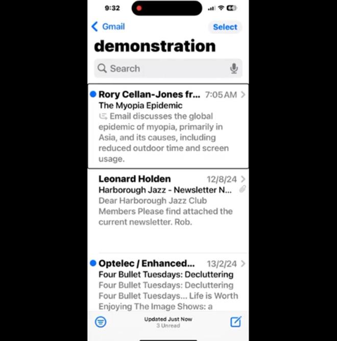 3. E-POSTA ERKLERNN OTOMATK ZET    Uzun e-postalarla vakit kaybetmeye son! Mail uygulamas artk gelen e-postalarn ksa ve anlalr zetlerini otomatik olarak sunabiliyor.