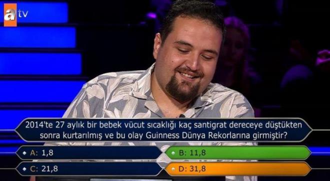 ekilme karar alan yarmac, 300 Bin TL ile Milyoner'e veda etti.