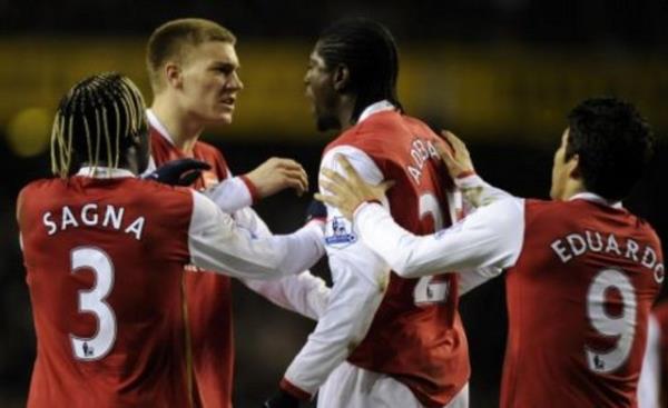Nicklas Bendtner & Emmanuel Adebayor