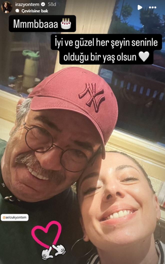 Usta oyuncunun 42 yandaki kz Iraz Yntem, sosyal medyada babasnn doum gnn "yi ve gzel her eyin seninle olduu bir ya olsun." notuyla kutlad.