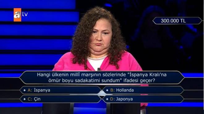 Yarmacnn karsna, "Hangi lkenin marnn szlerinde "spanya Kral'na mr boyu sadakatimi sundum" ifadesi geer?" sorusu kt.