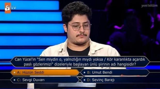 Ancak doru cevap 'C- Sevgi Duvar' olarak aklannca yarmac byk znt yaad.