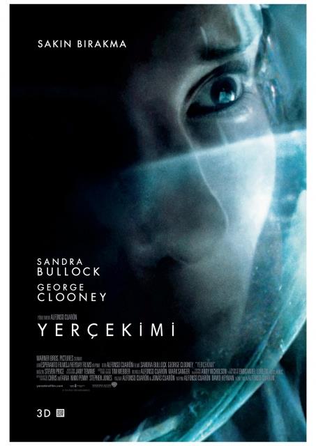 Alfonso Cuaron'un y�netmen koltu�unda oturdu�u "Yer�ekimi" filminde, Sandra Bullock ve George Clooney izleyici kar��s�na ��k�yor.