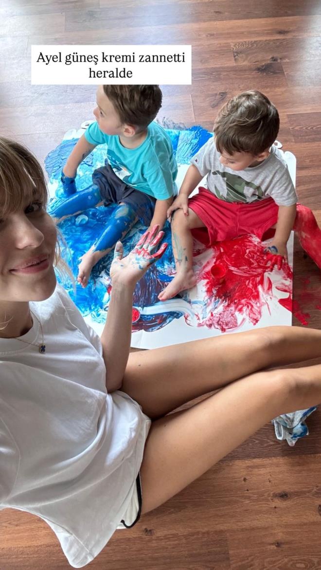 Ardndan bir paylam daha yapan Yasemin efkatli, "Ayel gne kremi zannetti herhalde" dedi.    efkatli ve oullarnn keyifli anlar byk ilgi grd.