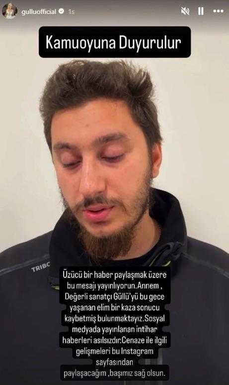 Ac haberi, olu sanatnn sosyal medya hesabndan duyurmutu. Gll'nn olu, "zc bir haber paylamak zere bu mesaj yaynlyorum. Sosyal medyada yaynlanan intihar haberleri aslszdr." ifadelerini kullanp "Gll'y bu gece yaanan elim bir kaza sonucu bu gece kaybetmi bulunmaktayz. Cenaze ile ilgili gelimeleri bu Instagram sayfasndan paylaacam, bamz sa olsun." aklamasnda bulundu.
