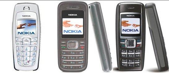 Nokia 6010(solda) 75 milyon; Nokia 1208 (ortada) 100 milyon; Nokia 1600 (sada) ise 130 milyon sat rakamna ulamt. Telefonlar srasyla 2004, 2007 ve 2006 yllarnda sunuldu.