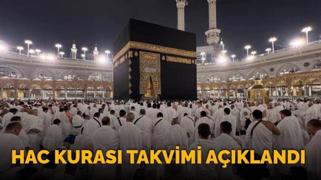 Diyanet leri Bakanl tarafndan alnan hac n kayt, hac kayt yenileme ve gncelleme ilemleri 21 Eyll'de sona ermiti. lk kez hac vazifesini yerine getirecekler e-Devlet zerinden bavurusunu yapt.<br><br>Hac bavurularnda bu yl salk durum belgeleri yeterli olmayanlar iin hac vizesi n art olarak belirlenmiti. Hac kura bavurularnn tamamlanmasyla birlikte gzler kura takvimine evrildi. nmzdeki yl 1 milyon 799 bin vatanda, hac kurasna katlmaya hak kazand. te, Diyanet tarafndan aklanan takvim