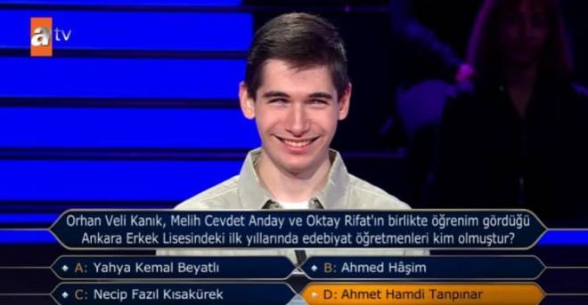 <strong>Gen yarmac, yant verseydi "D- Ahmet Hamdi Tanpnar" seeneinde karar klmak istediini syledi.</strong>