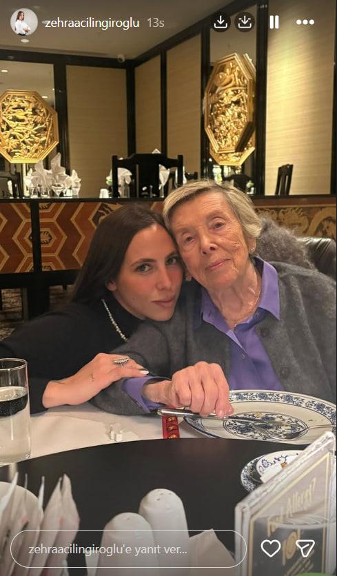 Zehra �ilingiro�lu kendisinin ve b�y�k annesinin bir arada �ekildi�i pozu takip�ilerine sundu.