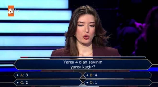 <strong>Heyecan oldu�u g�zlerden ka�mayan yar��mac�, joker haklar�n� kullanmadan yan�t verme karar� ald�.</strong>