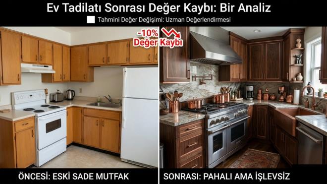 <h3><strong>4. DUVARLARI A�IRI KALDIRMAK VE A�IK PLANLI ALANLAR</strong></h3><p>A��k planl� ya�am alanlar� pop�ler olsa da �ok fazla duvar kald�rmak, evin i�levselli�ini azaltabilir.<strong>�zellikle ayr� oturma ve yemek alanlar�na ihtiya� duyan aileler i�in a��k plan olumsuz alg�lan�r ve evin de�erini d���rebilir.</strong></p><h3><strong>5. DEPOLAMA ALANLARINI KALDIRMAK</strong></h3><p>Kiler veya depo odalar�n� y�kmak alan� geni� g�sterse de al�c�lar i�in problem yarat�r. <strong>Depolama eksikli�i �zellikle k���k evlerde de�er kayb�na yol a�abilir.</strong></p>