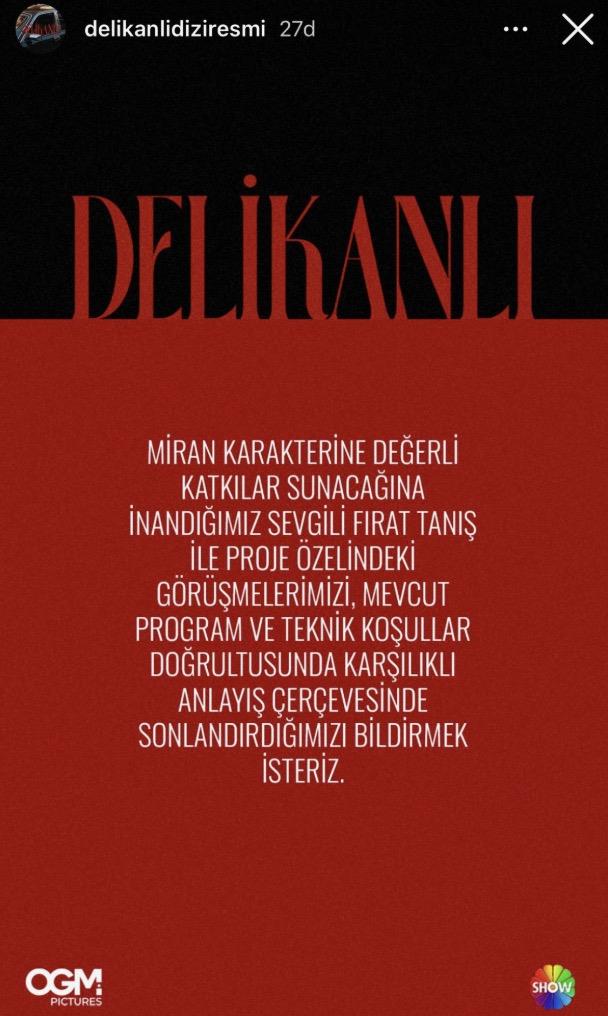 �ZEL HAYAT VE �� �L��K�S� D�KKAT �EK�C�YD�    F�rat Tan��?�n diziden ��kar�lmas�, sadece �iddet iddialar�yla de�il, �zel hayat�yla da tart��ma yaratt�. Tan��?�n ayn� zamanda dizinin ba�ar�l� y�netmeni Zeynep G�nay ile ya�ad��� a�k, bu karar�n set ortam�na nas�l yans�yaca�� konusunda merak uyand�rd�. Profesyonel kararlar�n �zel hayat�n �n�ne ge�ti�i bu s�re�te, y�netmen G�nay?�n tavr� da sekt�r kulislerinde en �ok konu�ulan ba�l�klar aras�nda yer al�yor.