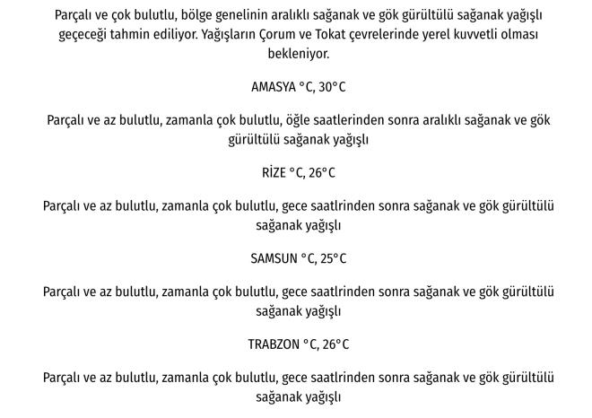 <strong>ORTA ve DO�U KARADEN�Z</strong>