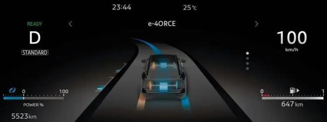 Daha fazla performans ve �eki� isteyenler i�in arka aksa 68 beygirlik ilave bir elektrik motoru ekleyen&nbsp;"e-4ORCE"&nbsp;isimli d�rt tekerlekten �eki�li versiyon da mevcut.