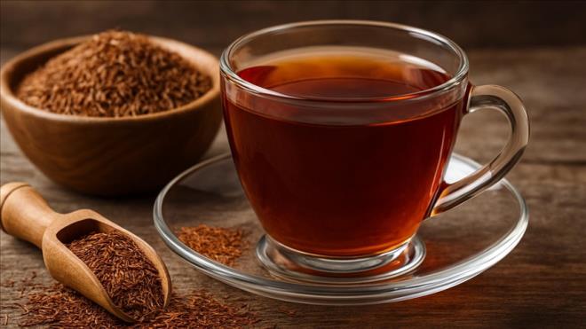 <p><strong>ROOIBOS �AYI</strong></p> <p>G�ney Afrika k�kenli rooibos �ay� do�al olarak kafein i�ermiyor. Aspalathin ve kuersetin gibi antioksidan bile�enler sayesinde kalp sa�l��� ve iltihaplanma �zerinde olumlu etkiler g�sterebilece�i de�erlendiriliyor.</p> <p>Di�er bir�ok �aya g�re daha d���k tanen i�ermesi ise mide hassasiyeti ya�ayan ki�iler a��s�ndan �nemli bir avantaj olarak g�r�l�yor. Bu nedenle rooibos, g�n i�inde rahatl�kla t�ketilebilecek bitki �aylar� aras�nda g�steriliyor.</p>