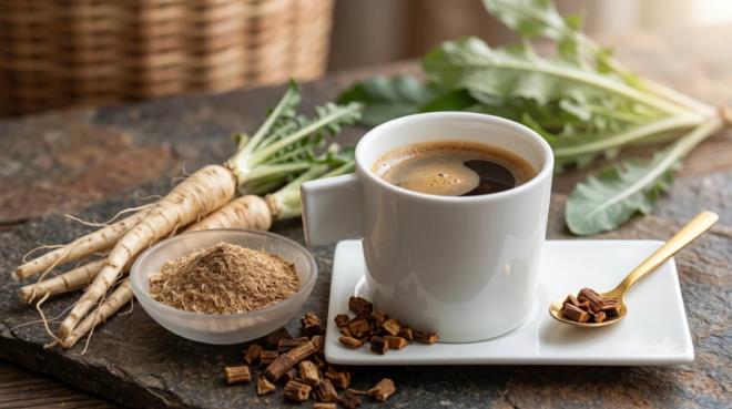 <p><strong>H�ND�BA KAHVES�</strong></p> <p>Kahvenin aromas�ndan vazge�emeyen ancak kafein almak istemeyenler i�in hindiba k�k� iyi bir se�enek olabilir. Kavrulmu� hindiba k�k�nden haz�rlanan bu i�ecek do�al olarak kafein i�ermiyor.</p> <p>Hindiba k�k� ayn� zamanda ba��rsaklarda yararl� bakterileri besleyen <strong>in�lin</strong> adl� prebiyotik lif a��s�ndan zengin. Bu �zelli�i sayesinde sindirim sistemini destekleyebilece�i ve kab�zl�k ya�ayan baz� ki�iler i�in fayda sa�layabilece�i belirtiliyor.</p>