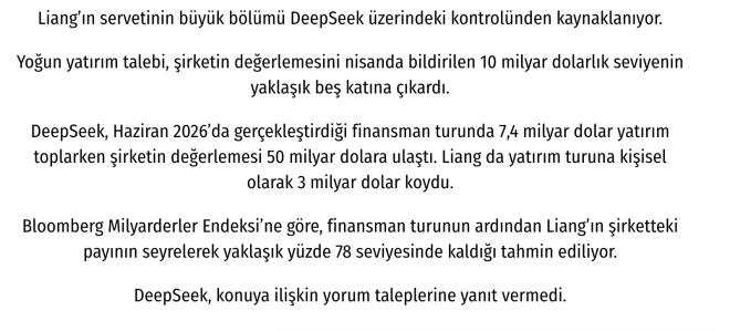 SERVET�N�N B�Y�K B�L�M� DEEPSEEK H�SSELER�NDEN