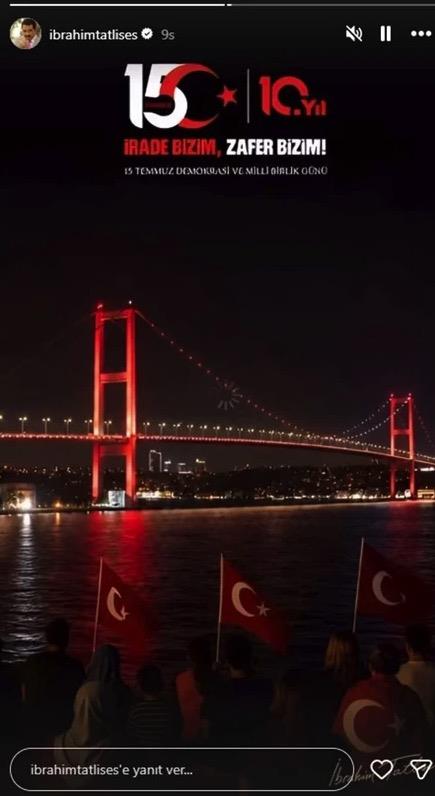 <p><strong>�brahim Tatl�ses:</strong></p>  <p>15 Temmuz&nbsp;10'uncu y�l... �rade bizim, zafer bizim! 15 Temmuz Demokrasi ve Milli Birlik G�n�...</p>