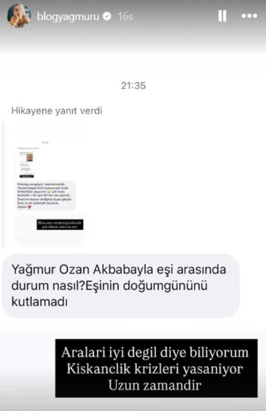 Blogya�muru iddias�nda �iftin aras�n�n iyi olmad���n� s�yledi.