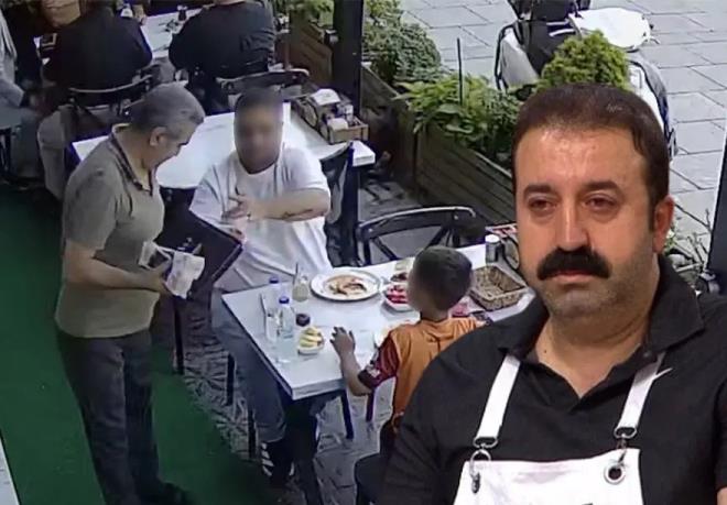 <p>Olay, Arnavutk�y'de sosyal medya fenomeni ve �ef Mehmet �ubuk'a ait zincir restoranlardan birinde meydana geldi. �ddiaya g�re, restorana o�luyla gelen bir m��teri, sipari�ini verdikten sonra yeme�ini yemeye ba�lad�.</p><p>&nbsp;</p><p>Yeme�inin sonuna yakla�an m��teri, kendi v�cudundan ald��� k�l par�as�n� yeme�in i�erisine att�.</p>