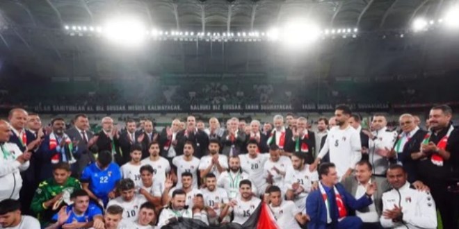 Konya'da Filistin i�in oynad�lar. D�nyaya en anlaml� mesaj� skorboarddan verdiler