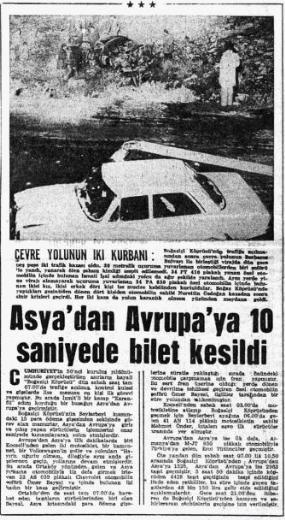 1973  Kpr yolunda ilk kaza...